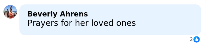 Facebook comment from Beverly Ahrens expressing prayers for Victoria Jones&rsquo; loved ones after 911 call reveals code word in final moments.