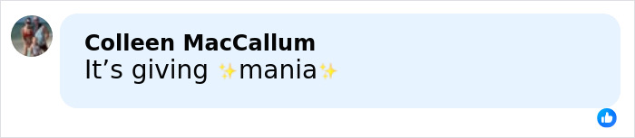 Comment from user Colleen MacCallum saying It&rsquo;s giving ✨mania✨ in a social media post amid Amy Schumer bikini photos backlash.