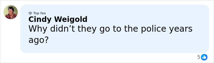 Comment by Cindy Weigold questioning the delay in reporting crimes related to Enrique Iglesias' father Julio under investigation.