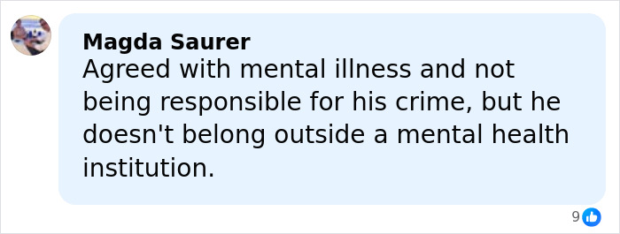 Commenter discussing mental illness and crime responsibility in relation to horrific charges over pregnant sister&rsquo;s homicide case.