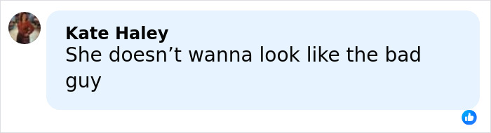 Comment screenshot of Kate Haley saying she doesn’t wanna look like the bad guy amid Kim Kardashian Taylor Swift suspicion. Comment screenshot of Kate Haley saying she doesn’t wanna look like the bad guy amid Kim Kardashian Taylor Swift suspicion.