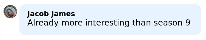 Comment on social media by user Jacob James saying already more interesting than season 9, discussing disturbing new details after Kiefer Sutherland was arrested.