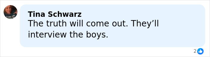 Comment about the truth coming out and interviewing boys, related to Melissa Gilbert after Timothy Busfield surrendered to police.