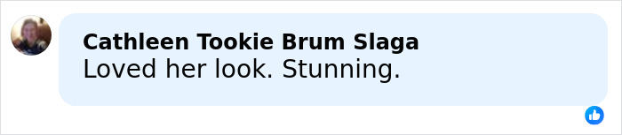 Screenshot of a Facebook comment praising Kylie Jenner&rsquo;s Botox beauty hack look for the Golden Globes event.