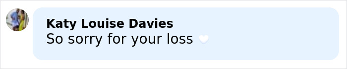 Comment expressing sympathy for a husband heartbroken after wife's tragic loss on their first anniversary.