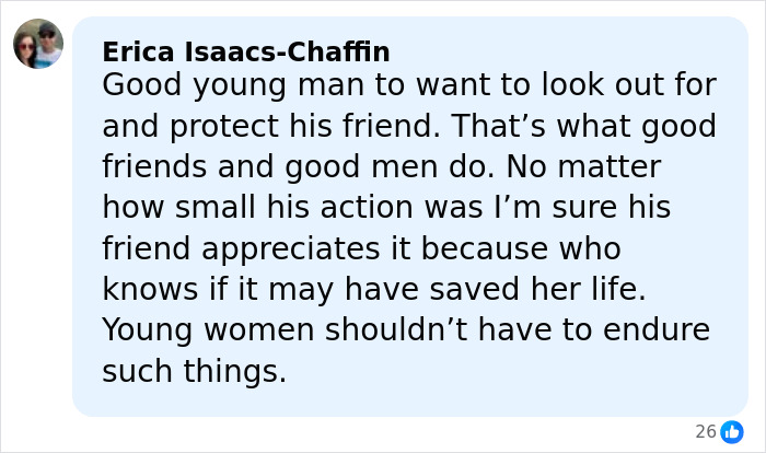 Comment praising Barron Trump for protecting his friend, highlighting bravery and concern during an emergency call.