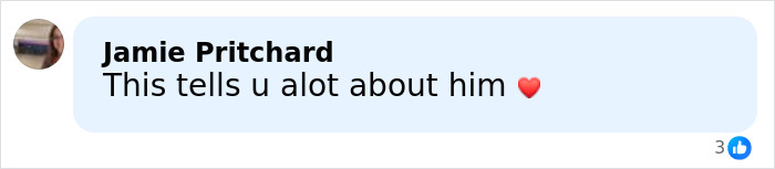 Facebook comment from Jamie Pritchard reacting emotionally with a heart emoji about Jay Leno left speechless by question on girlfriend and dementia.