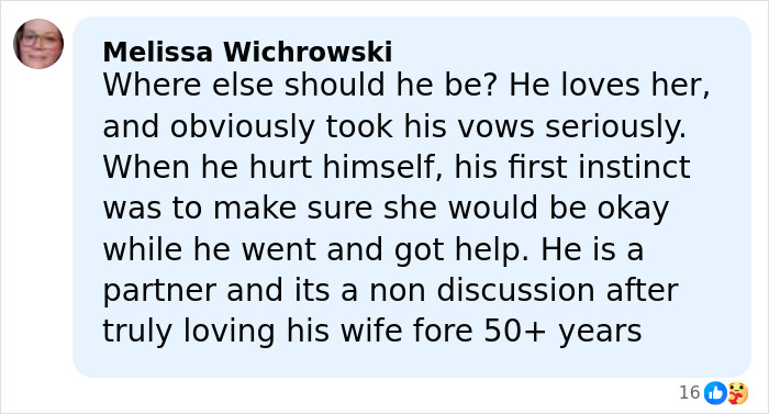 Comment expressing support for Jay Leno's commitment to his wife struggling with dementia and their long marriage.