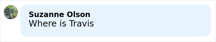 Comment by Suzanne Olson asking Where is Travis on a light blue background, discussing Taylor Swift wedding look scrutiny by fans.