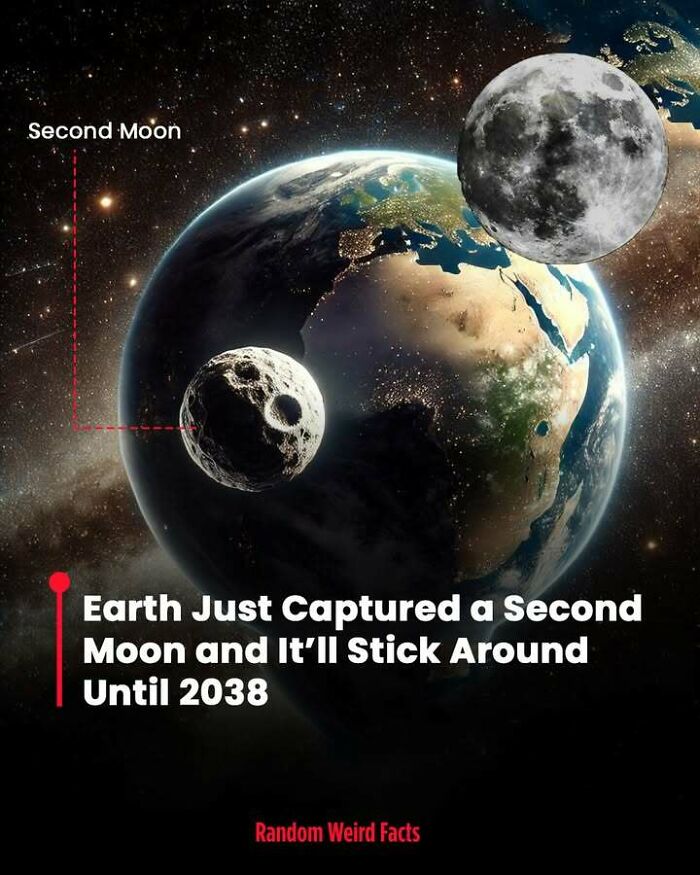 Earth with its second moon shown in space, illustrating intriguing facts that linger in your head for days.