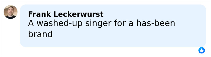 Comment by Frank Leckerwurst criticizing Madonna's Dolce & Gabbana ad featuring younger men and a c****h shot.