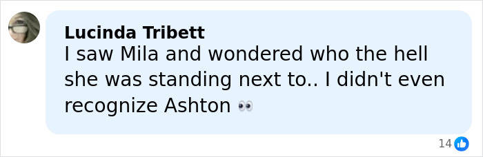 Comment mentioning Mila Kunis and Ashton Kutcher's rough look sparking guilt speculation at Golden Globes event.