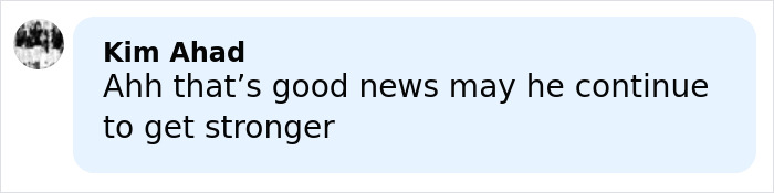 Comment from Kim Ahad expressing hope for Major Michael Schumacher's health update and recovery after F1 accident.