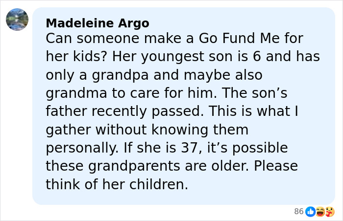 Comment from Madeleine Argo about a mom of a 6-year-old slain by ICE, mentioning family support and children&rsquo;s care needs.