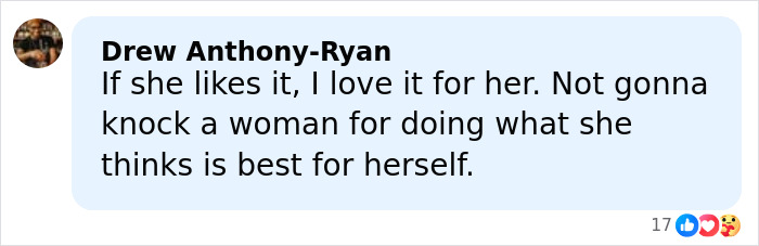 Comment from Drew Anthony-Ryan supporting Amy Schumer amid backlash over bikini photos and divorce filing.