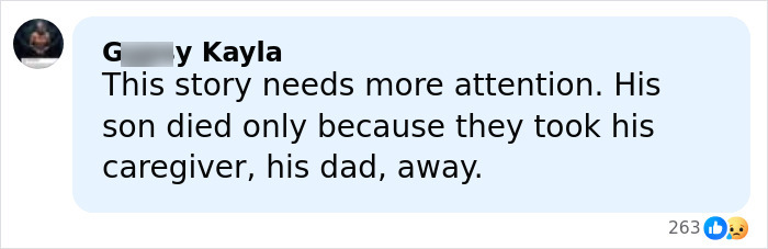 Comment expressing concern over ICE not allowing detained father to attend his son&rsquo;s funeral, highlighting lost humanity.