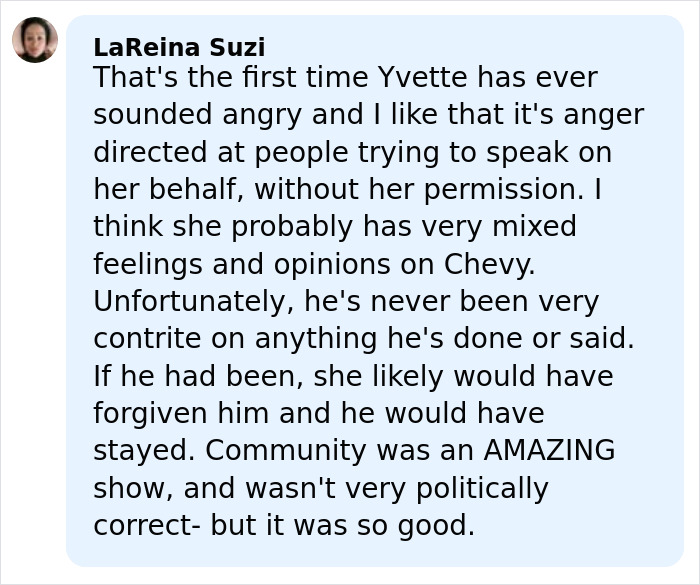 Comment discussing Chevy Chase's N-word scandal and Community actress breaking silence on new documentary. Comment discussing Chevy Chase's N-word scandal and Community actress breaking silence on new documentary.