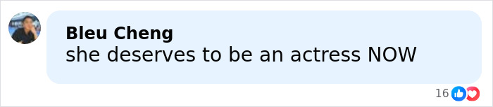 User comment saying she deserves to be an actress now, reacting to viral Evil Queen news about Disneyland firing.