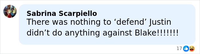 Comment discussing Justin Baldoni&rsquo;s role in the legal battle with Ryan Reynolds, highlighting key text exchange details.