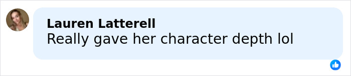 Screenshot of a Facebook comment by Lauren Latterell saying she really gave Sydney Sweeney's adult star character depth. Screenshot of a Facebook comment by Lauren Latterell saying she really gave Sydney Sweeney's adult star character depth.