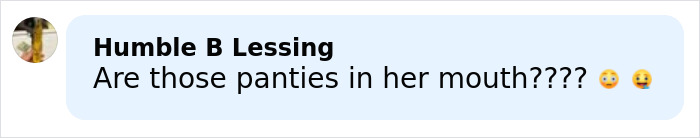 Comment box with user Humble B Lessing asking if there are panties in someone's mouth, relating to Sydney Sweeney plays an adult star discussion. Comment box with user Humble B Lessing asking if there are panties in someone's mouth, relating to Sydney Sweeney plays an adult star discussion.