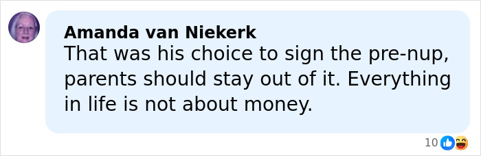 Commenter Amanda van Niekerk discussing Brooklyn Beckham's prenup and its impact on the Beckham and Peltz family feud.