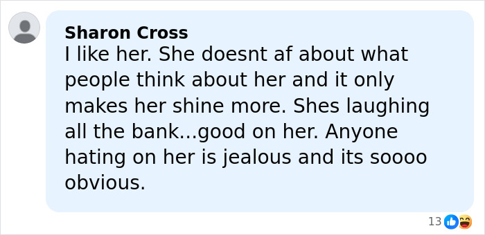 Comment praising Sydney Sweeney for her confidence and success after launching a racy lingerie line following an illegal stunt.