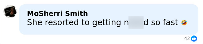 Screenshot of a social media comment reacting humorously to Sydney Sweeney launching a racy lingerie line after an illegal stunt.