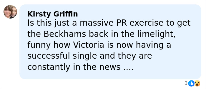 Comment from Kirsty Griffin questioning if the Beckhams&rsquo; recent news is a PR exercise amid family drama.