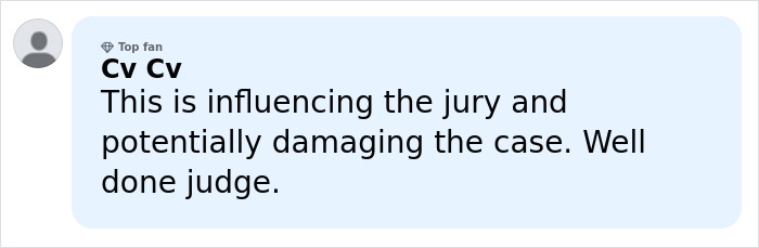 Commenter Cv Cv criticizes a judge for potentially damaging the case while influencing the jury in a legal discussion.