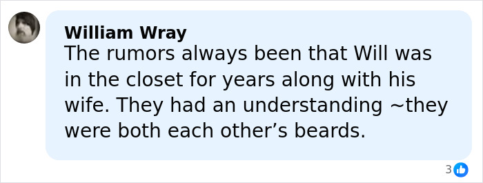 Comment on social media post discussing Will Smith accused of harassing and grooming a fellow musician.