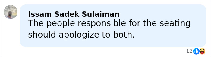 Comment by Issam Sadek Sulaiman about apology requests related to Pamela Anderson and Seth Rogen at Golden Globes event.
