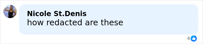 Screenshot of a comment by Nicole St.Denis asking how redacted the DOJ Epstein files are. Screenshot of a comment by Nicole St.Denis asking how redacted the DOJ Epstein files are.
