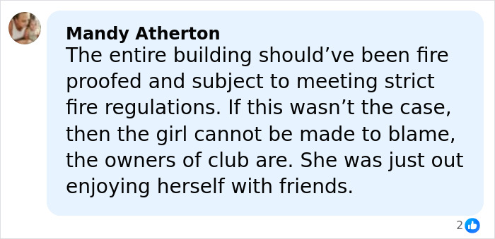 Comment criticizing fire safety and blaming club owners after Swiss ski resort fire linked to waitress revealed.