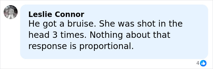 Comment by Leslie Connor discussing disproportionate response related to Stephen King and ICE agent Jonathan Ross controversy.