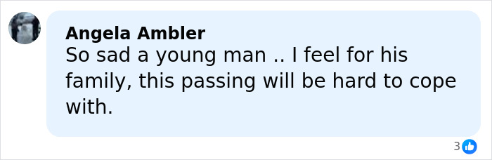 User comment expressing sympathy for a young man’s family after a famous singer’s plane crash death. User comment expressing sympathy for a young man’s family after a famous singer’s plane crash death.
