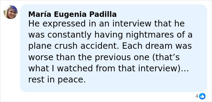 Comment by María Eugenia Padilla about a famous singer’s chilling final post and plane crash nightmares before tragic death. Comment by María Eugenia Padilla about a famous singer’s chilling final post and plane crash nightmares before tragic death.