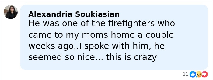 Comment about firefighter visiting a home, expressing shock relating to an affair and diary discovery in teacher&rsquo;s life story.