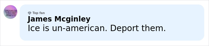 Comment by James Mcginley criticizing ICE for detaining a father and not allowing him to attend his son's funeral.