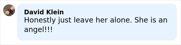 Comment from David Klein expressing support, stating she is an angel amid Sydney Sweeney lingerie line launch discussion.