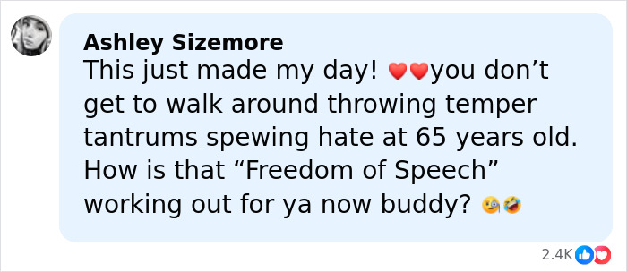 Screenshot of a social media comment mocking a man&rsquo;s public meltdown, labeled as the male version of Karen.