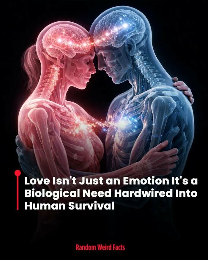 Two glowing translucent human figures embracing, illustrating facts that linger in your head about love as a biological need.