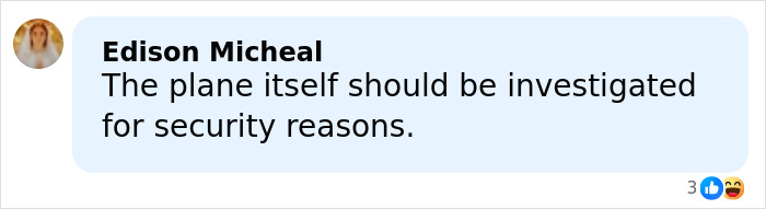 Comment from Edison Micheal stating the plane should be investigated for security reasons after fighter jets scrambled over passenger&rsquo;s WiFi hotspot.