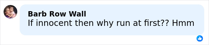 Comment on social media post questioning innocence, related to armed federal agents at Timothy Busfield&rsquo;s home incident.