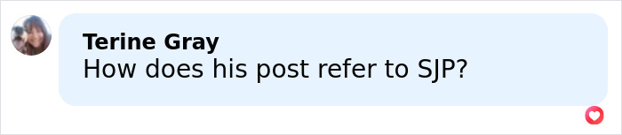 Screenshot of a social media comment discussing the Sarah Jessica Parker feud with Chris Noth over award remarks.