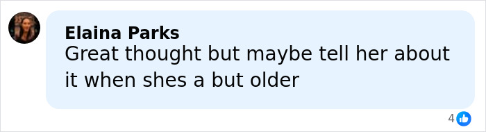 Comment on social media discussing Dax Shepard's talk with 11-year-old daughter about freezing her eggs.