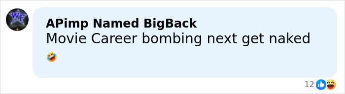 Social media comment mocking Sydney Sweeney photoshoot saying get naked with laughing emoji and reaction icons