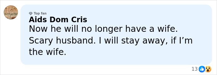 Comment about a husband violently trashing home after wife buys $215 dishwasher without telling him, showing online user reaction.