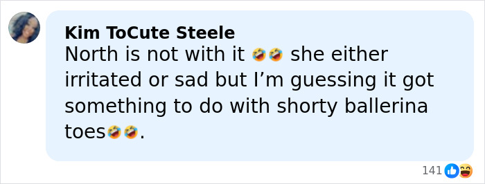 North West showing a sad expression in a family photo, sparking viral reactions and discussions online.