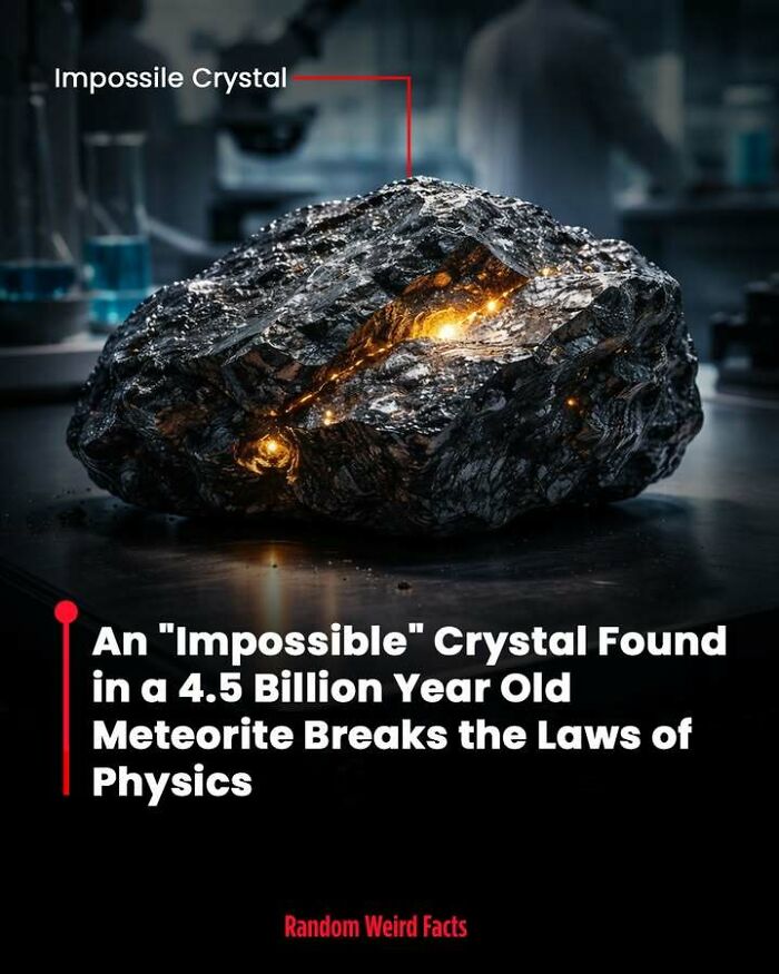 Glowing impossible crystal inside a meteorite illustrating fascinating facts that linger in your head for days.